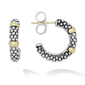 Lagos Gold Station Caviar Huggie Earrings